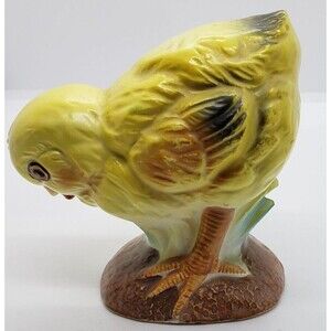 Spring Chick sitting on a blue spring flower~Vintage~